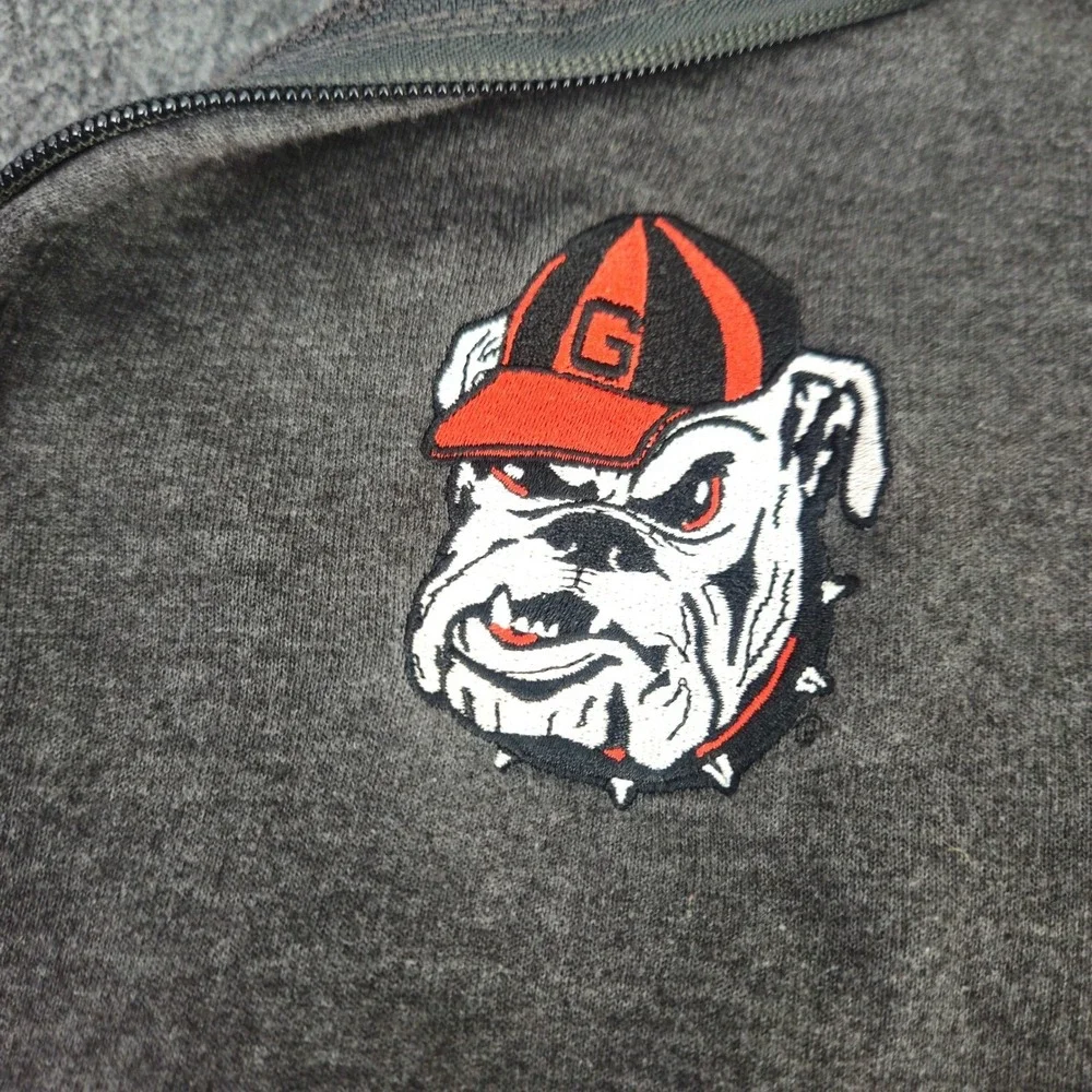 Champion Men's Gray University of Georgia Bulldogs 1/4 Zip Pullover Sweatshirt S